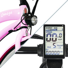 Tracer OMEGA 48V/14Ah 26" 500W 7 Speed Electric Beach Cruiser Bike for Women