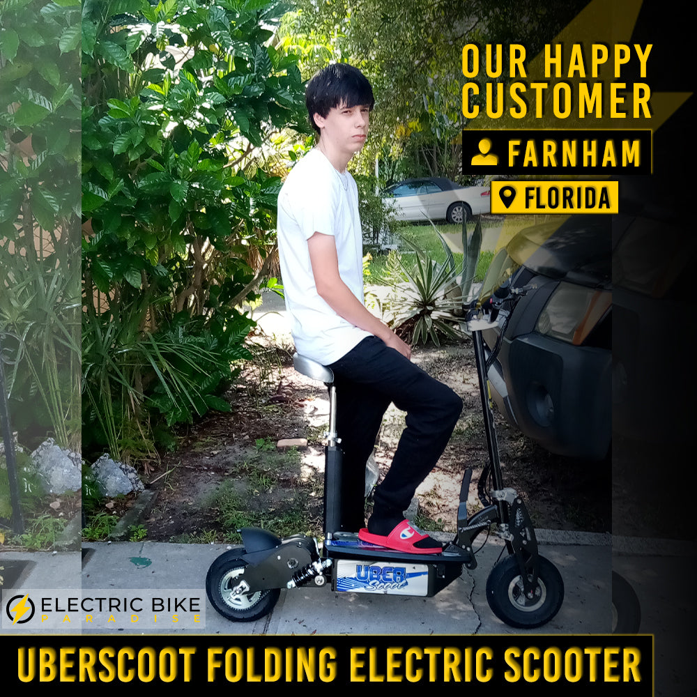 UberScoot 36V Adult Electric Scooter - 1000W - Black